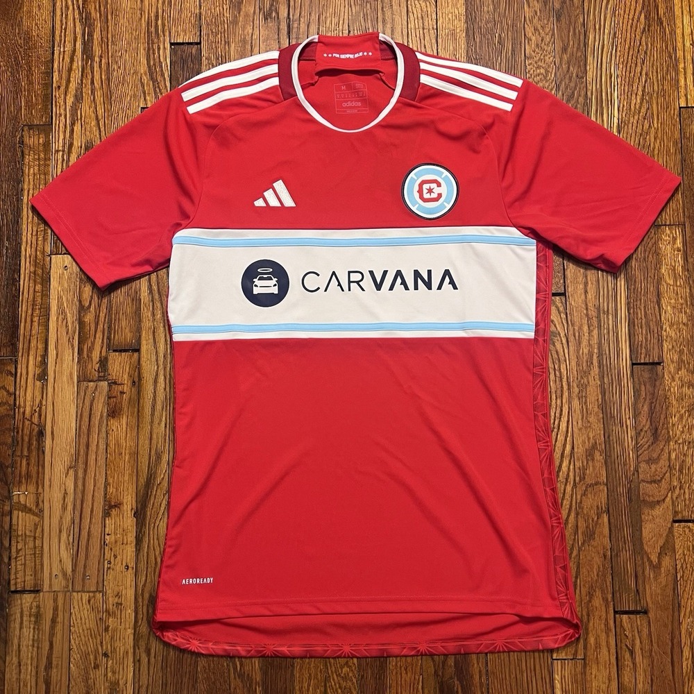 Adidas Chicago Fire FC MLS Home Jersey Men's Medium NWT $100 Carvana Slim Fit